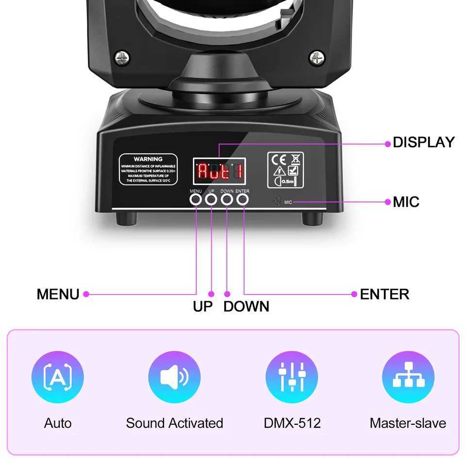 Yiflamefly Moving Head Lights 30W RGB LED Black Stage Lights DMX 512 For Wedding DJ Disco Party Live Show Stage Lighting XJ250527