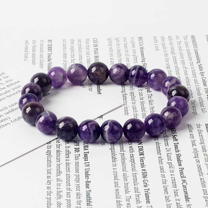5A Original Amethyst Bracelets for Women Reiki Natural Stone Dream Amethyst Bracelets Purple Crystal Beads Health Care Jewelry W250526