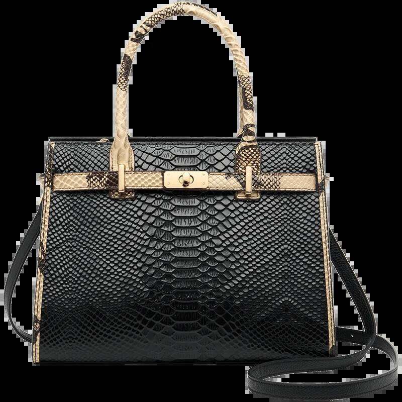 ZOOLER Brand Elegant Single Shoulder Bag Business Women Black Animal Pattern Purses High End YC