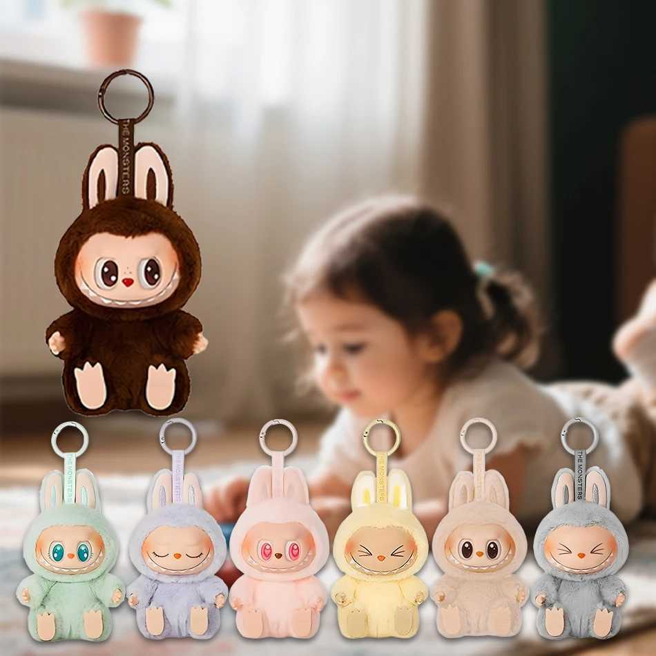 Cute Labubu The Monsters Heartbeat Macaron Enamel Face Cute Stuffed PVC Figurine Tabletop Ornament Kawaii Toy Kids Birthday Gift M250527