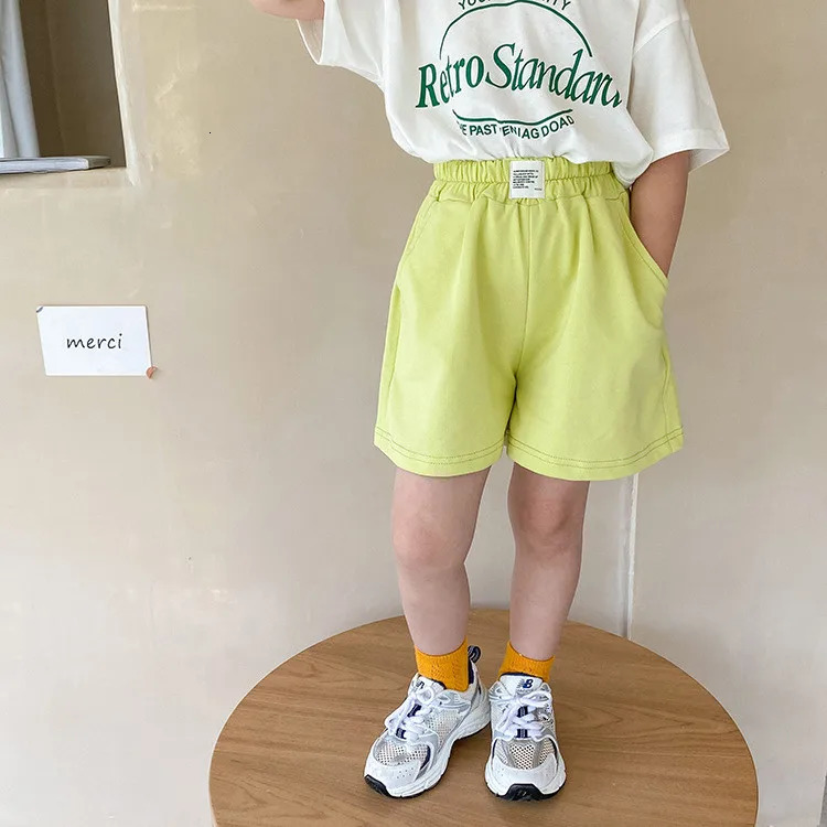 Summer Solid Color Toddler Girl Loose Shorts For Girls Cotton Children Sports Baby Short Pants Kids Clothing 110 Years 250527