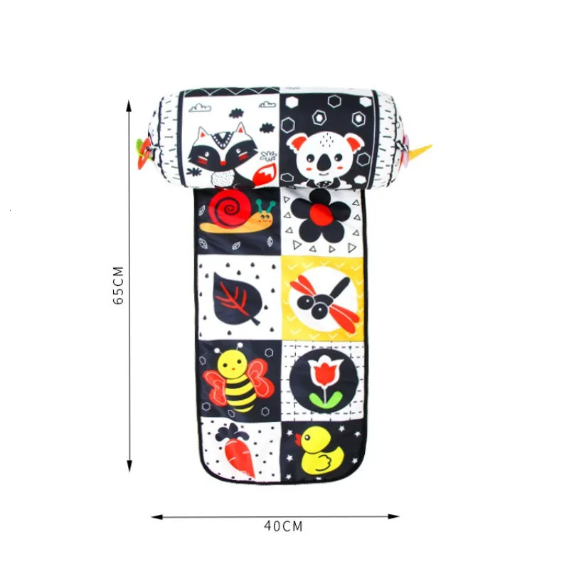 Baby Black And White Tummy Time Pillow Toy born Head Up Training High Contrast DoubleSided Sensory Lying 250527
