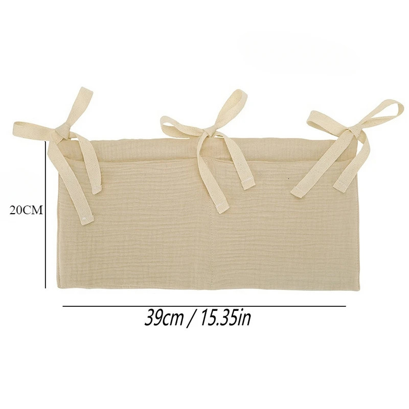 Baby Crib Storage Bag Cotton Double Pouch born Bed Headboard Organizer for Kids Bedding Diaper Toys y250517z