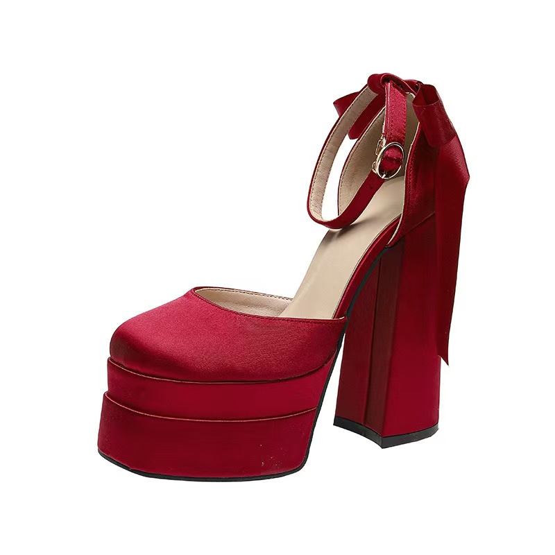 Women's Sexy Summer Sandals Platform Close toe High Heels Pumps Red Black White Party Dance Shoes Female Large Size ad93