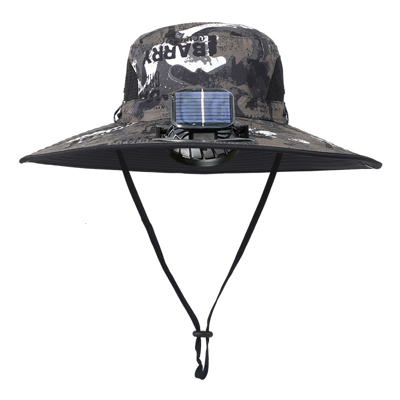 Designer's Sun Hatsolar Powered Fan Hat High Wind Power Charging Men's Summer Outdoor Sunshade Sun Protection Hiking Fishing Hat