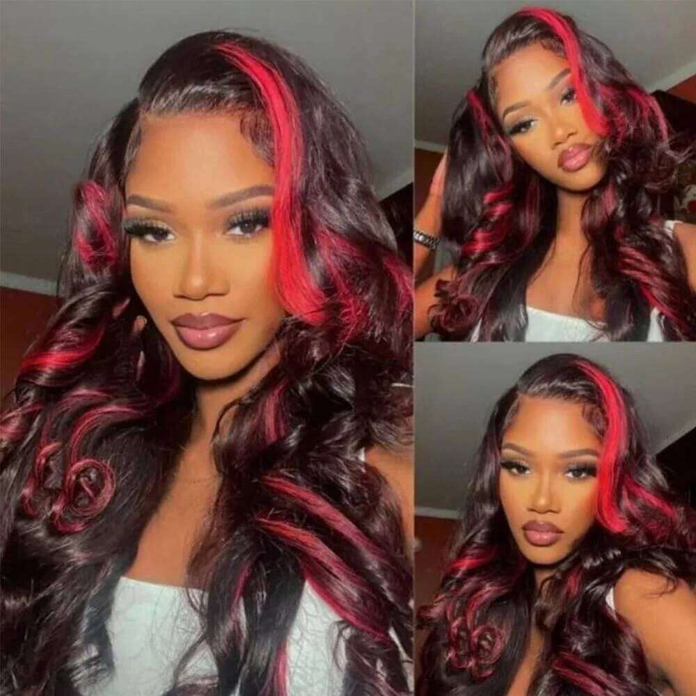 Body Wave Colored Bury Highlight 250% 1b/99j 13x4 HD Front Human Hair Wigs Brazilian 30 32 Inch 13x6 Lace Frontal Wigs