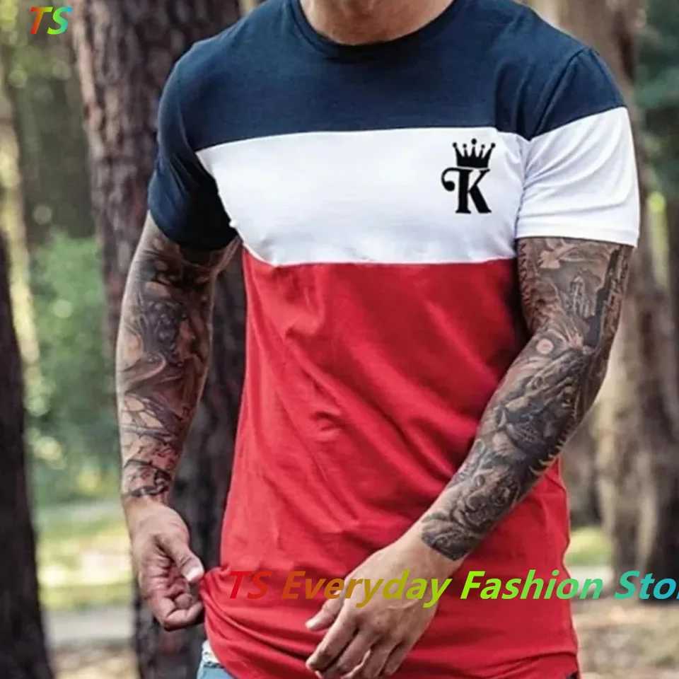 Mens Oversized O-neck Top 3D Casual Print Mens T-Shirt Stripe Clothes Summer Men Short Sleeve Tee Harajuku Street T-Shirt Daily Z250527