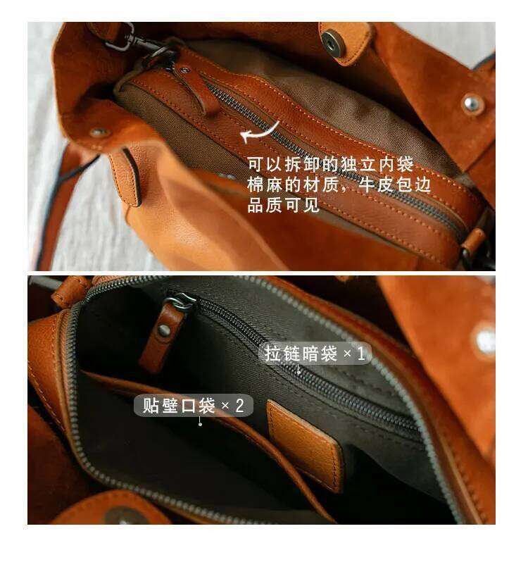 Casual Handmade High-Quality Genuine Women Small Tote Fashion Vintage Soft Cow Leather Shoulder Crossbody Bag