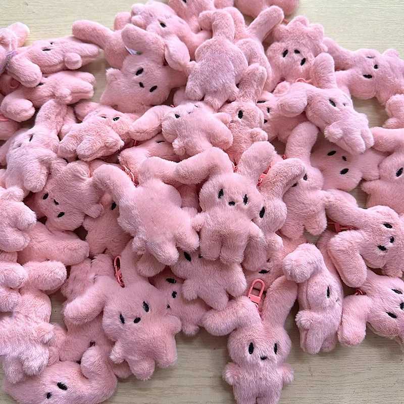 New Kawaii Plush Bunny Rabbit Toy Keychain Cute Stuffed Plush Keyring Rabbit Doll Key Chain Backpack Pendant Ornaments Key Rings W250526