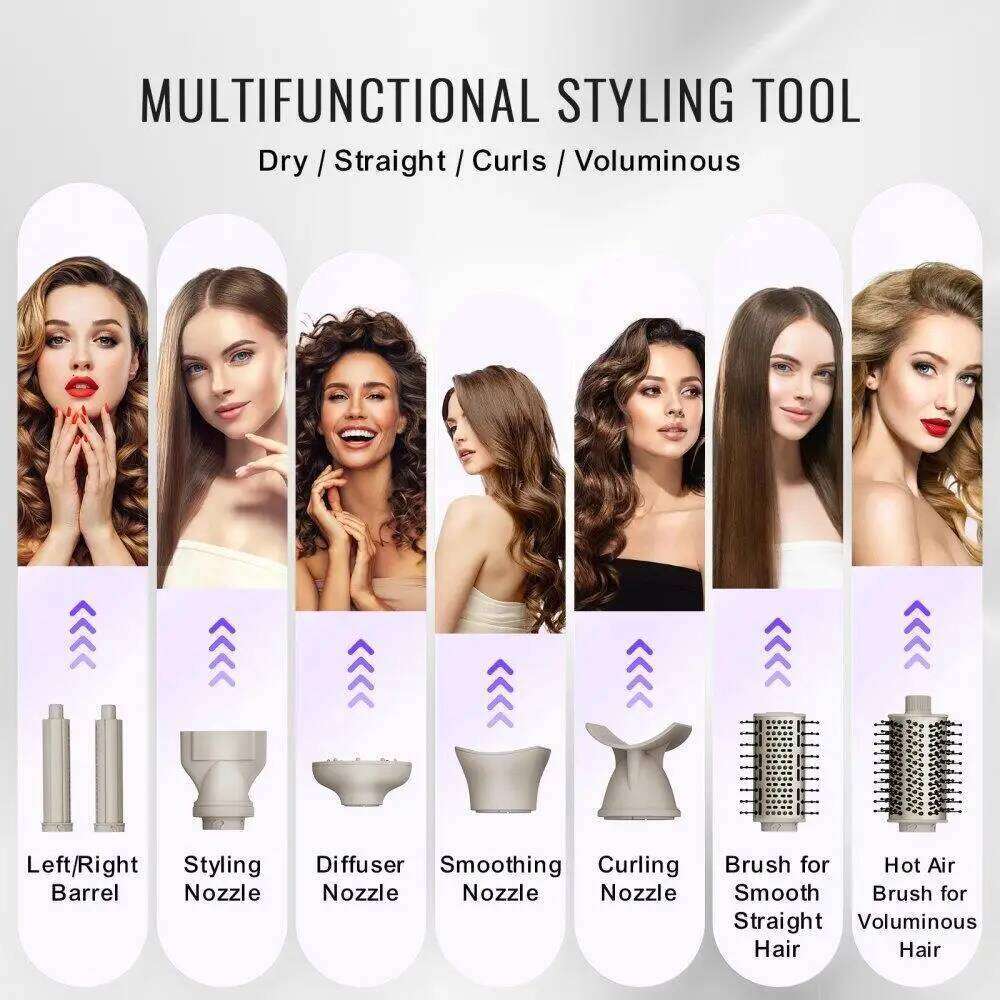 8 Piece Curling Iron Set 1.25 Inch Ceramic Wand for All Hair Types