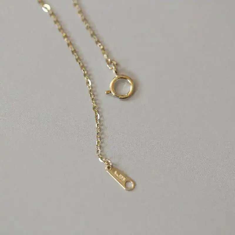 GOLDtutu Pure 14K Gold Bracelet for Women Bare Chain Simple Plain Chain Fine and Light Gold kj444 W250526