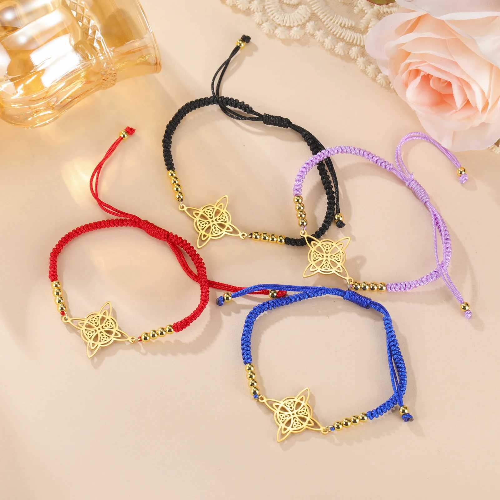 Skyrim Ladies Celtic Knot Pendant Bracelet Stainless Steel Fashion Box Chain Witch Knot Irish Knot Talisman Witchcraft Jewelry W250526