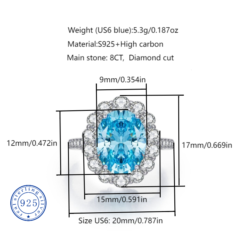 8CT pigeon egg S925 sterling silver ring trendy unique women's flower-shaped high carbon diamond sapphire crystal pink ring best proposal, birthd
