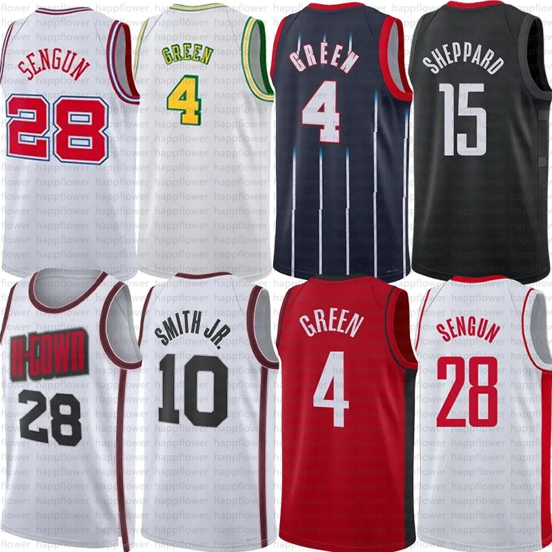 Custom 4 Jalen Green Basketball Jerseys Fred VanVleet Jabari Smith Dillon BrooksTari Eason Amen Thompson Jeff Green Alperen Sengun City