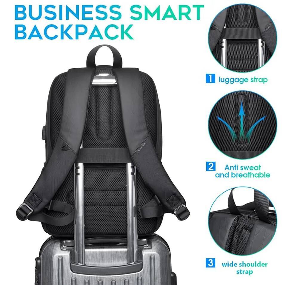 Travel Waterproof Backpack with USB Charging Port Fit 15.6 Inch Laptop Backpacks for Men and Women, Teenager School Bags