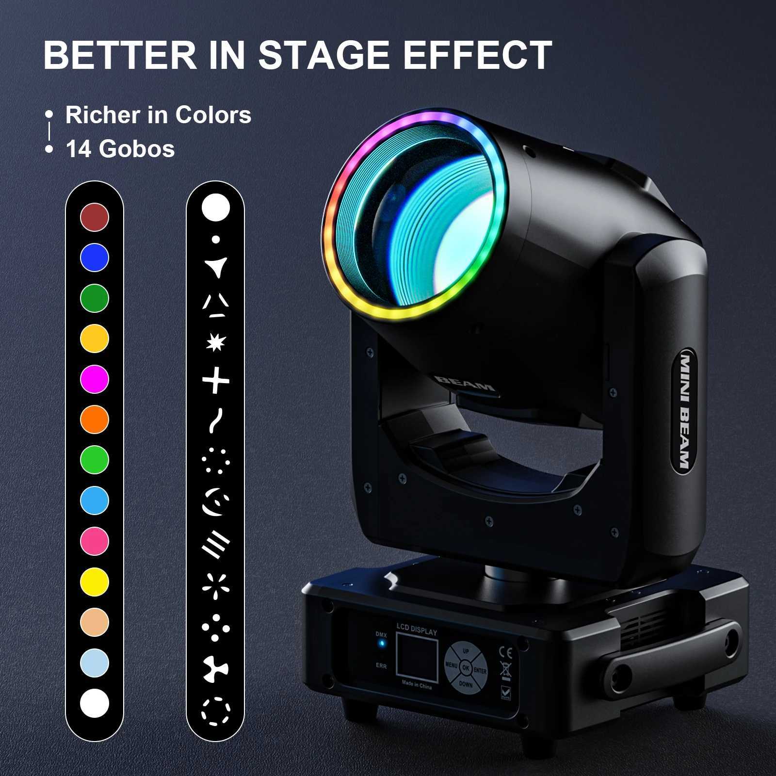 Yiflamefly 450W Moving Head Lights RGBW DMX512 Stage Lights DMX Controlled Sound Activated Play DJ Light For Wedding Party MusicXJ250527