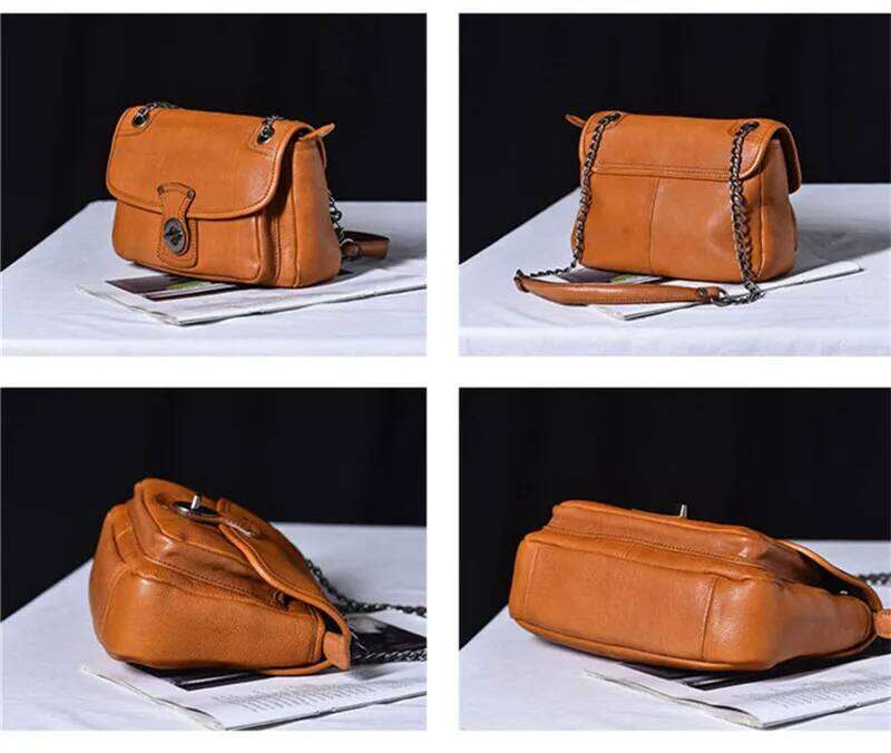 Fashion Organizer Designer Genuine Leather Women's Cross-Body Casual Daily Soft Real Cowhide Anti-Theft Shoulder Bag
