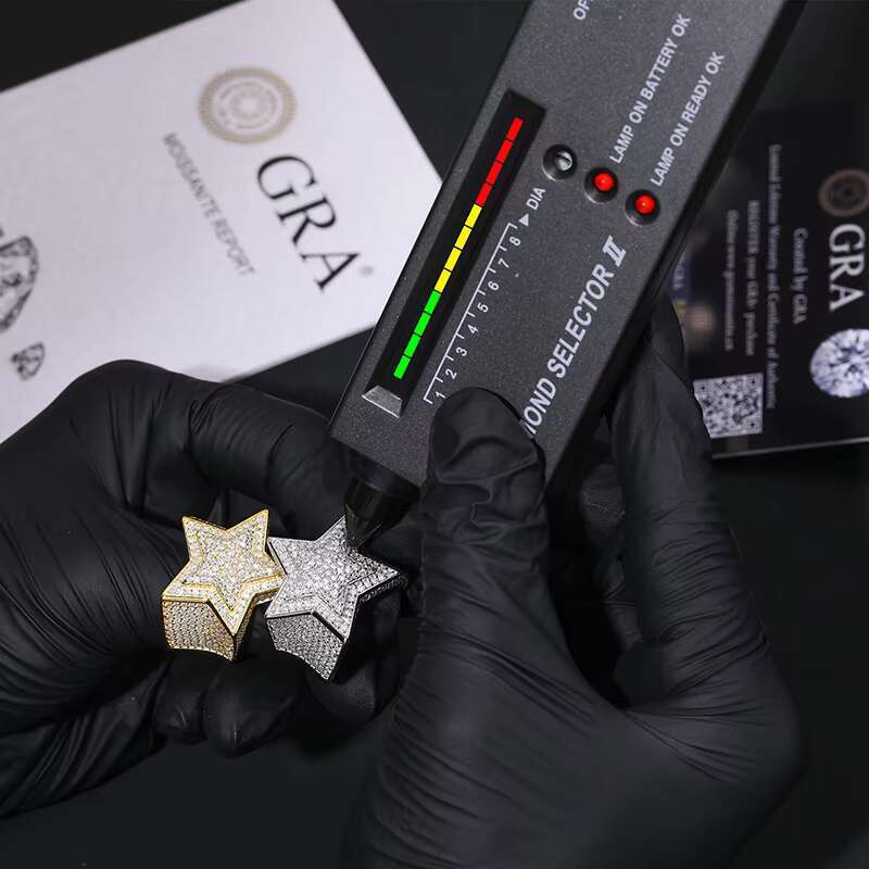 Top Icy Hip Hop Star Ring Men Women Luxury Jewelry Iced Out Gold Plated 925 Sterling Silver VVS Moissanite Ring
