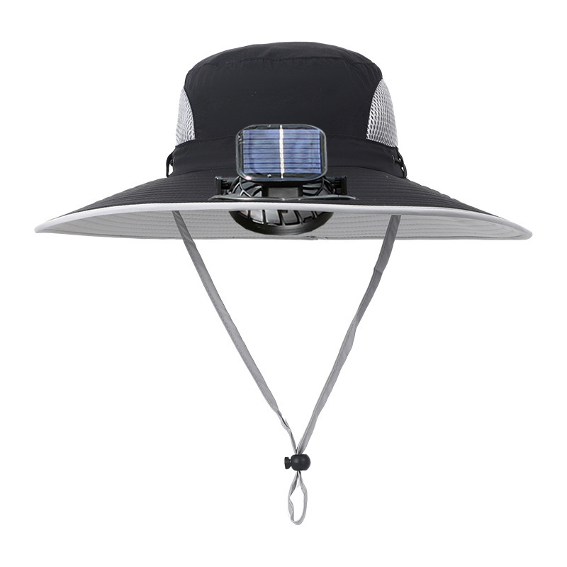Designer's Sun Hatsolar Powered Fan Hat High Wind Power Charging Men's Summer Outdoor Sunshade Sun Protection Hiking Fishing Hat