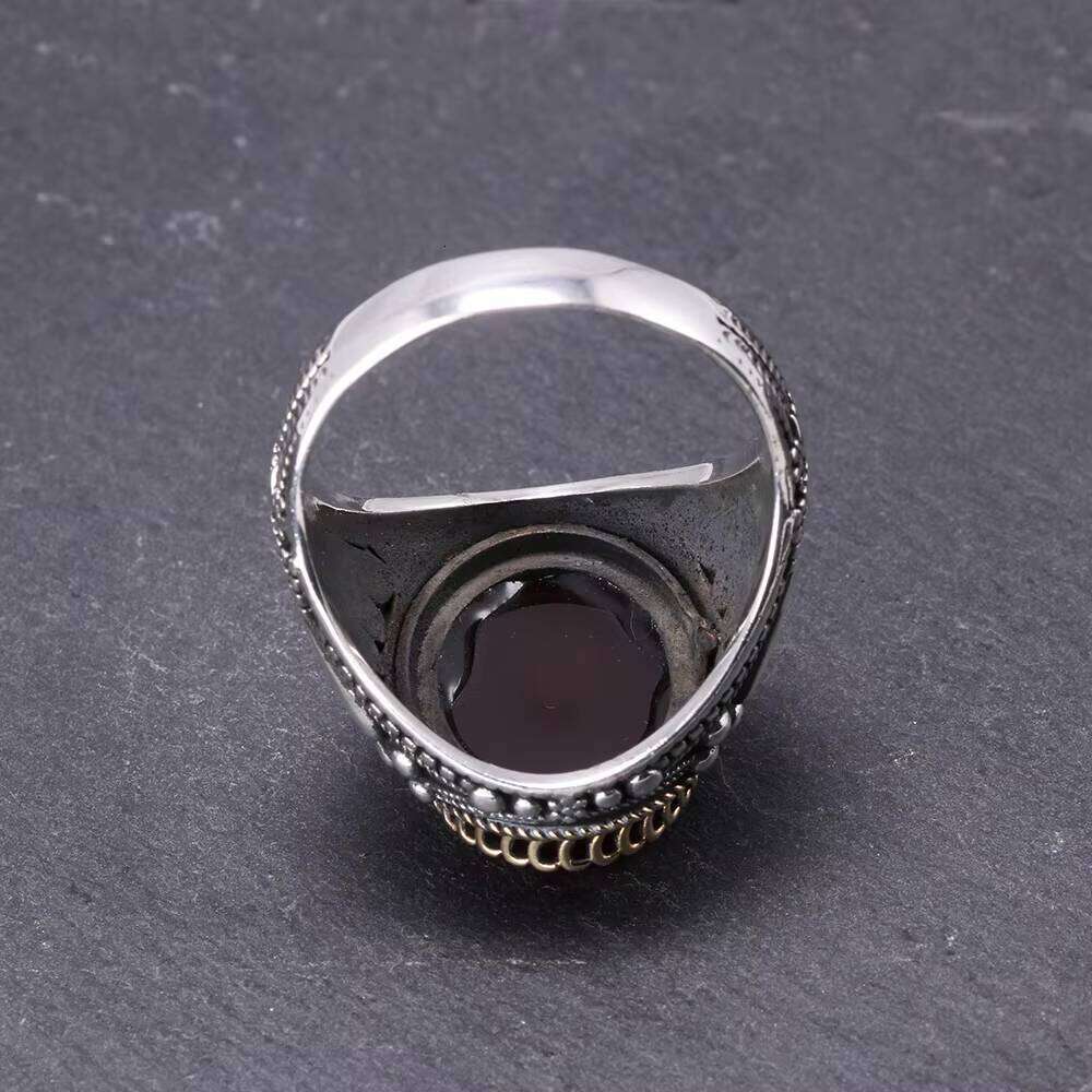 Natural Stone Handmade Jewelry Sterling Sier Finger Ring for Men
