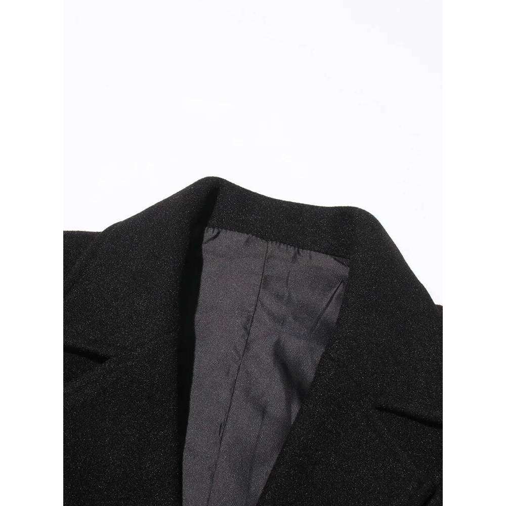 TWOTWINSTYLE Solid Patchwork Zipper Casual Jackets For Women V Neck Long Sleeve Spliced Button Temperament Coat Female Fashion