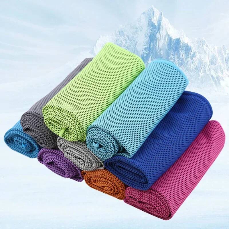 Mini Silica Gel Set Cold Quick Drying Breathable Chilly Sweat Absorption Sports Cooling Towel Running Yoga Gym 1-10pcs