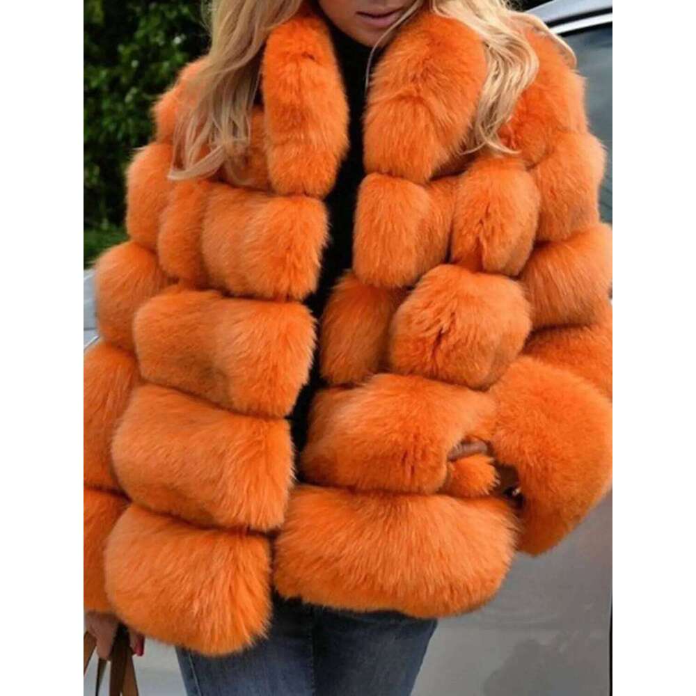Hot Sell Multi-Color Optional Thick Warm Comfortable Autumn And Winter Faux Fox Fur Coat Women