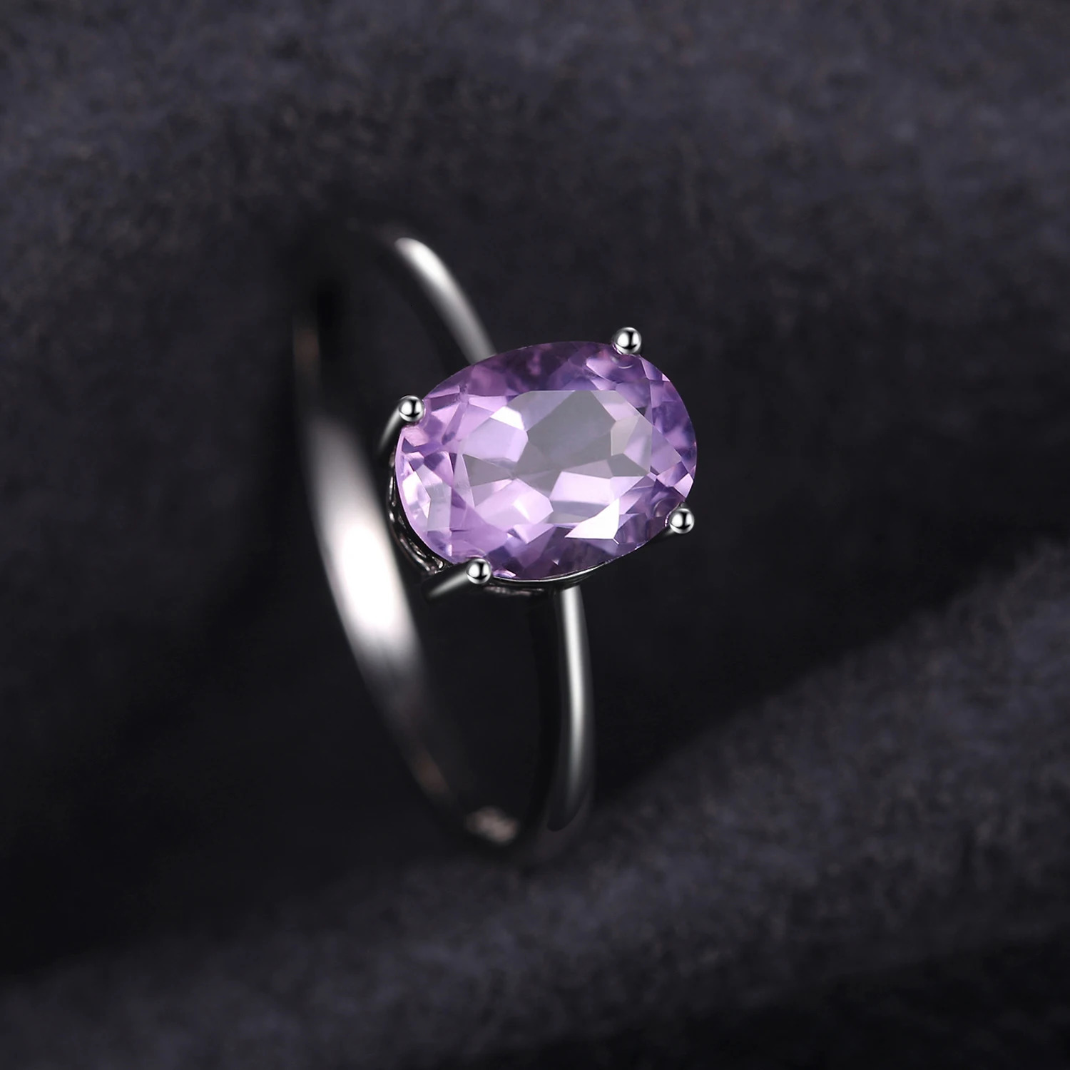 Jewelry Rose Gold Yellow Gold Plated Oval Natural Amethyst Citrine Garnet Topaz Peridot 925 Sterling Silver Ring for Women 250519