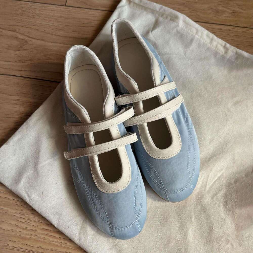 Cowhide Version ~ Velcro Casual Sneakers for Women Versatile Ballet Style Mary Jane Genuine Leather Red Flat Shoes Trendy
