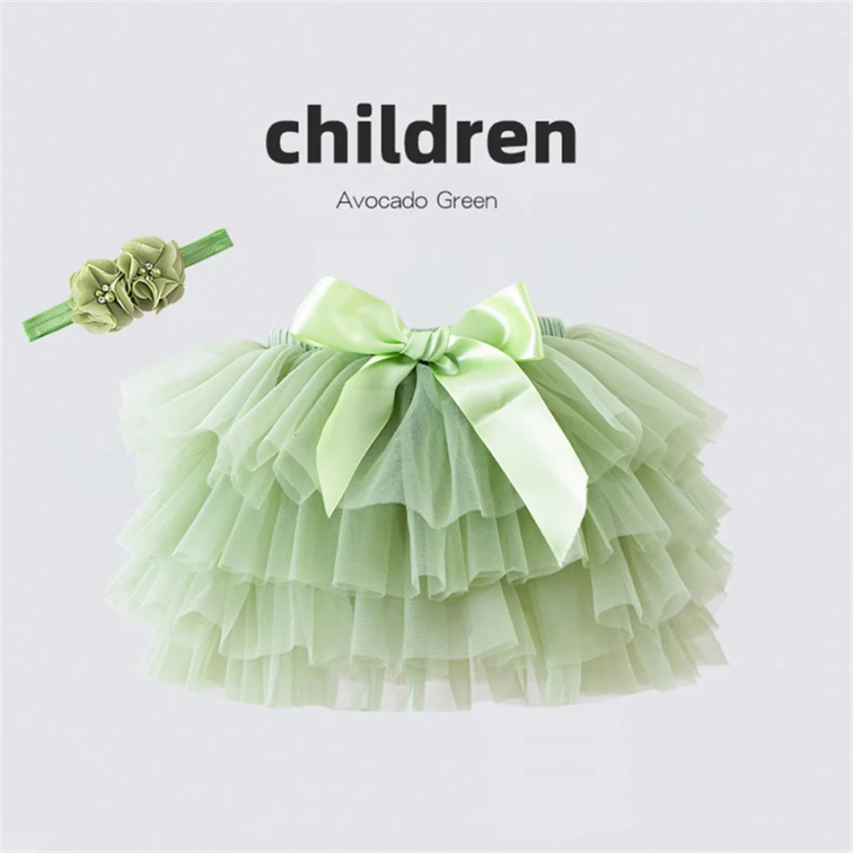 Toddler Tutu Tulle Skirts With Hair Band Sets Kids Princess Rainbow born Fluffy Costume Girls Baby Birthday Party Mini Skirt 250527