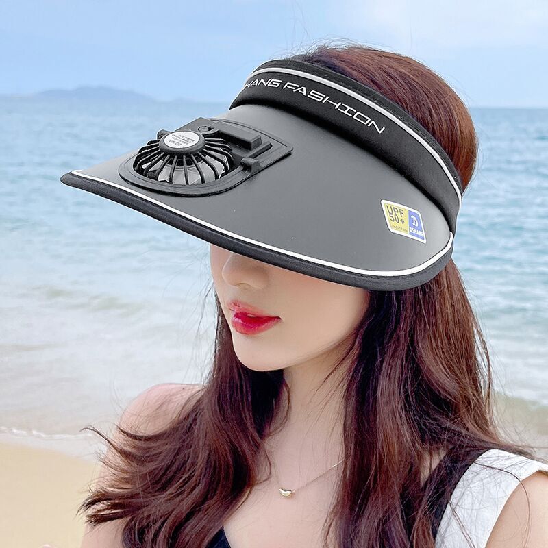 Designer's Sun Hatuv Protection Rechargeable Fan Hat For Women, Sunshade And Sunscreen, Summer Outdoor Wide Brim Visor, Cycling Leisure Sun Hat