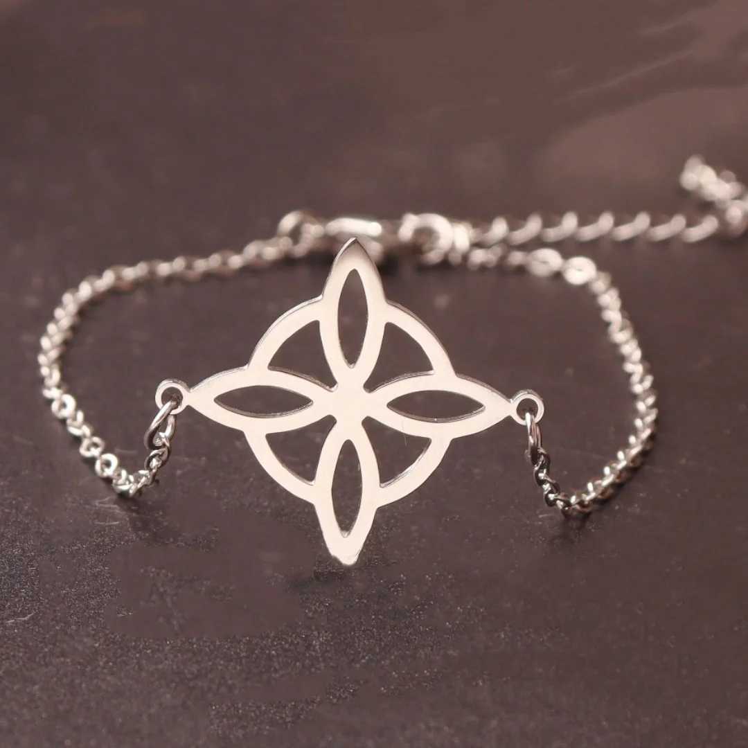 Witch Knot Women Bracelet Adjustable Chain Bracelet Stainless Steel Charm Good Luck Protection Amulets Wiccan Jewelry W250526
