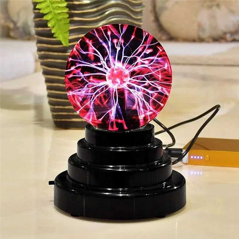 3/8 Inch Sound Control Magic Plasma Ball Lamp LED Night Light Atmosphere Touch Glass Plasma Light Christmas Party Decor Lighting XJ250527