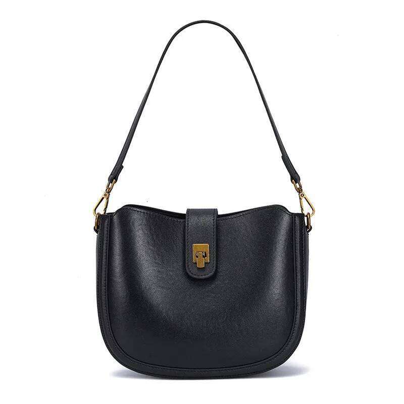 Free Shopping Cowhide New Trend Fashionable Saddle Retro Shell Versatile High-End Single Shoulder Crossbody Bag