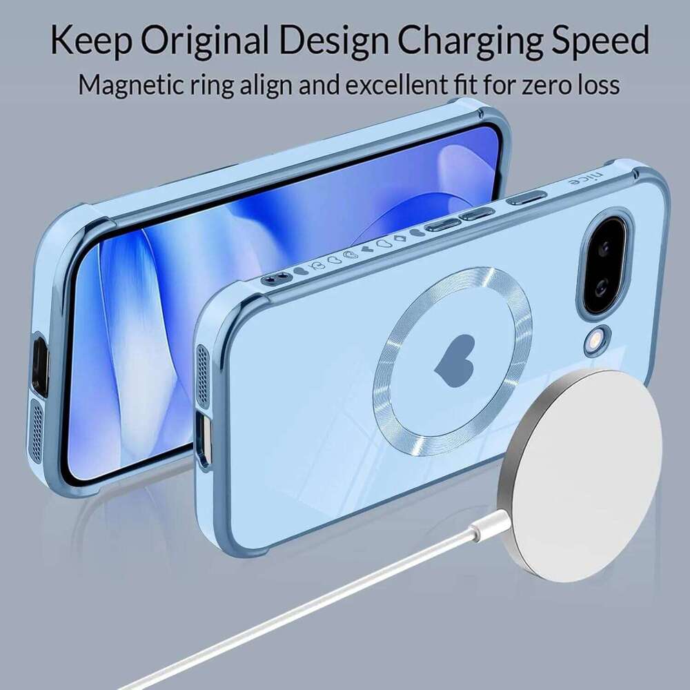For Electroplate Love Heart Magsafe Case for Google 9A 7A 8A Pixel 8 9 Pro XL 9pro 8pro Magnetic Charging Cover