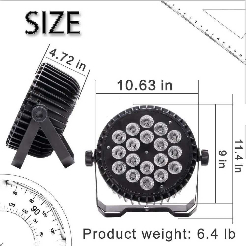 Aluminum Alloy LED Par 18x18W RGBWA+UV Lights 6in1 LED Lighting DMX512 Disco Light Professional Stage Dj Equipment Fast ShippingXJ250527