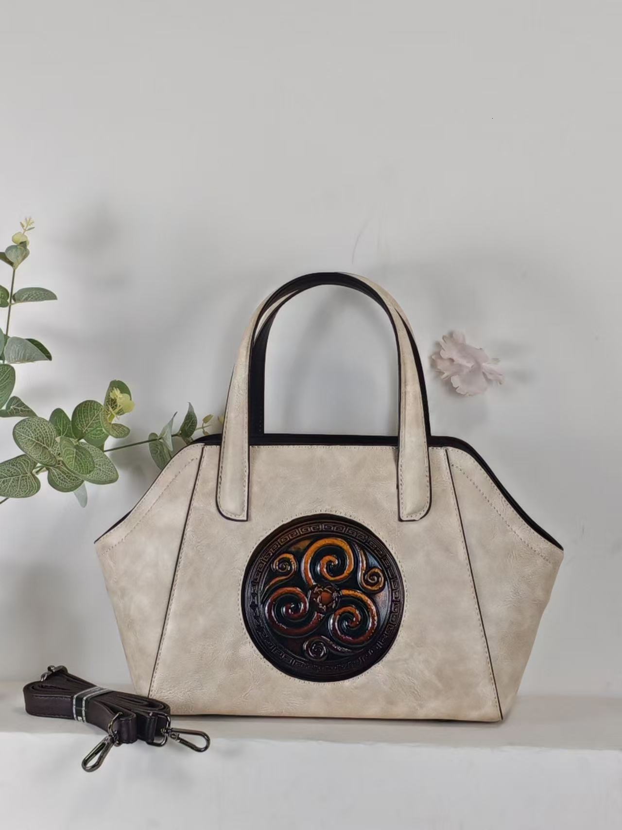 Top quality Brand High Quality Style 2025 Vintage Embossed Women's Handbag Crossbody Bag Artistic Chinese Style High-end Shoulder Bag Free Delive