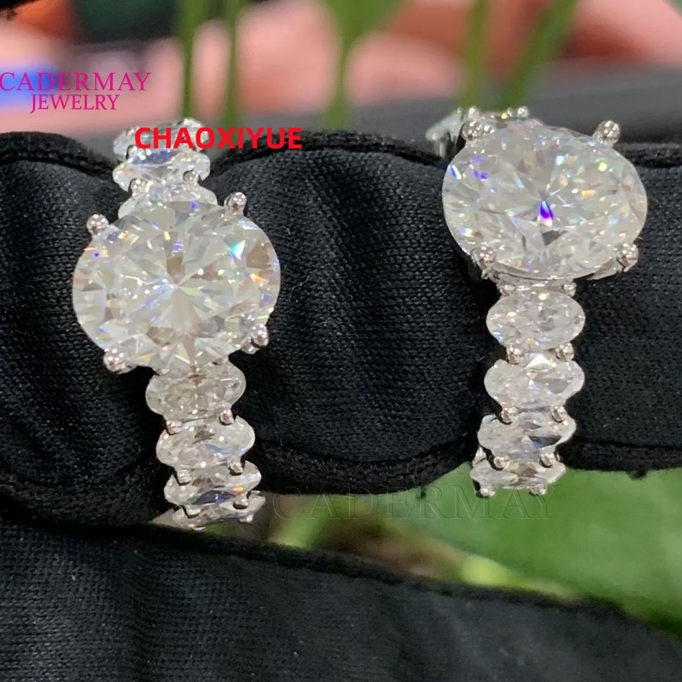 Luxury Custom Oval 8*10mm Fancy Moissanite D VVS1 Pass Diamond Tester Engagement Wedding Rings Brand