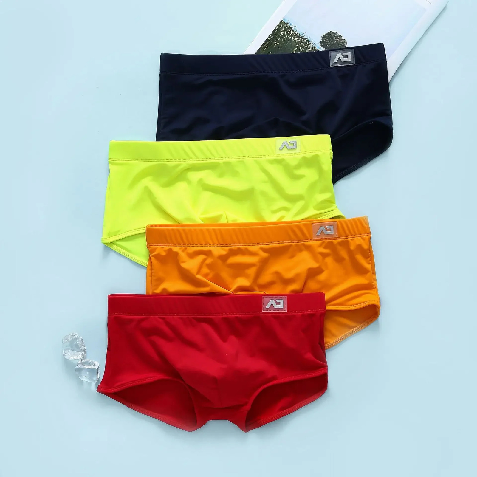 Mens swimming trunks with low waist antiembarrassing quickdrying youth sports mens boxers addicted Z260314