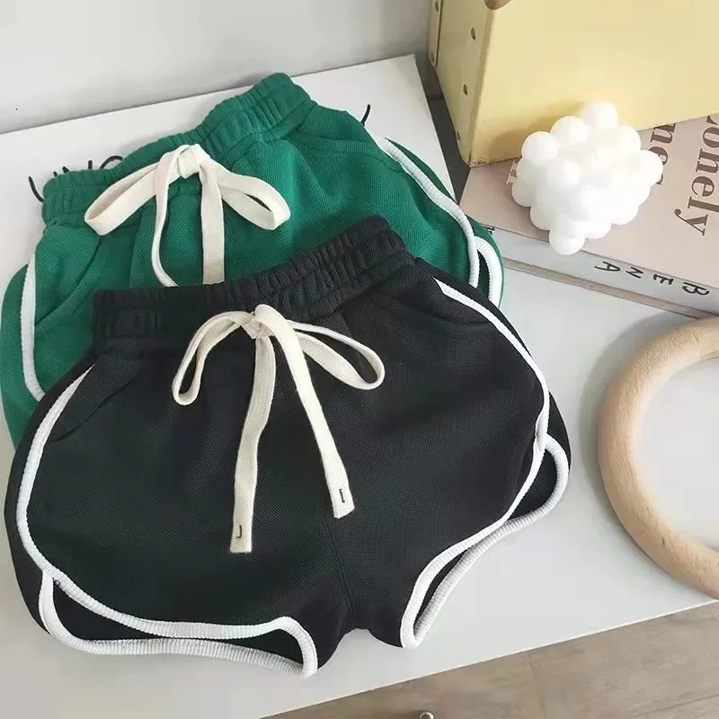 Korean Childrens Shorts Summer Baby Cool Sports Pants Casual Solid Color Girls Clothing 250527