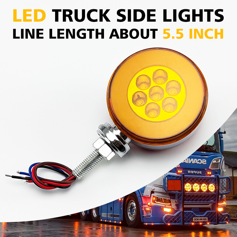 Modified Lights Truck Side Lights LED Truck Lights Double Sided Light Mode for Red Bright + Yellow Bright + Burst Flash