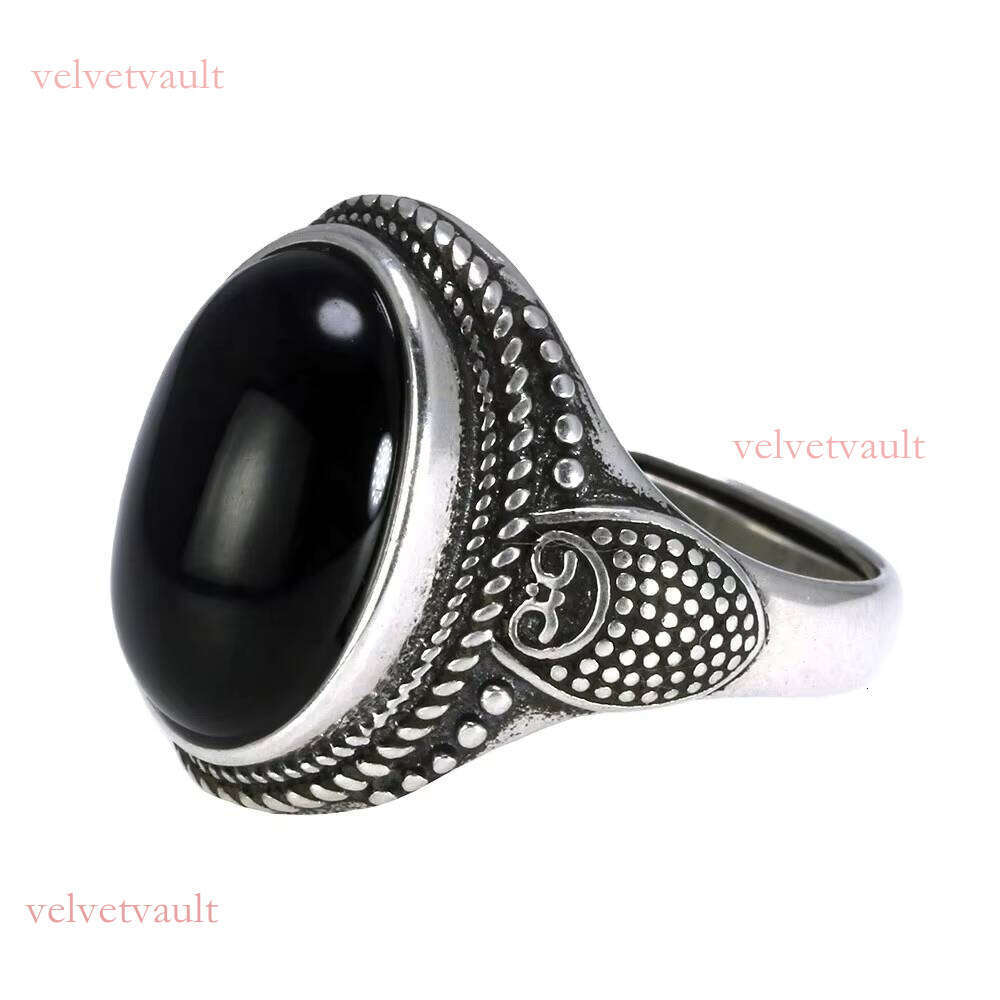 Natural Black Onyx Stone Men Rings Jewelry Fashion Ring