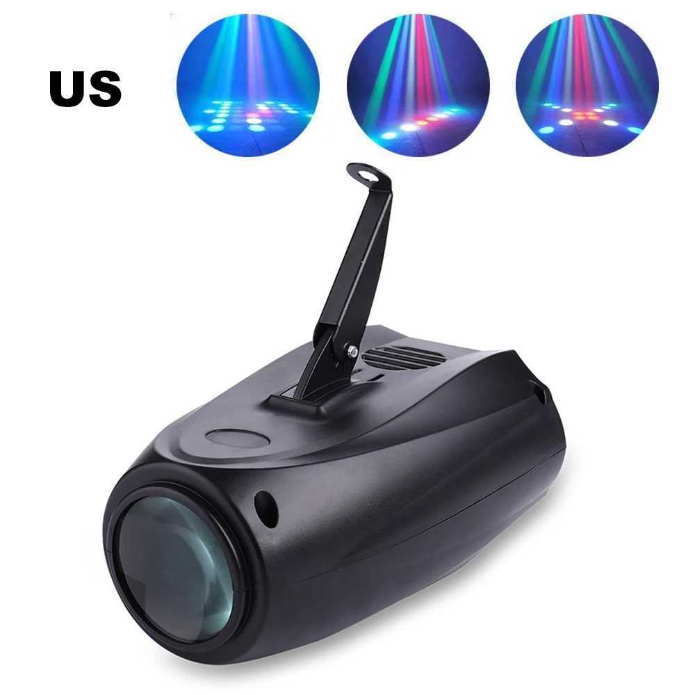 LED Lights 64LEDs Airship RGBW Pattern Stage Effect Lighting Equipment DJ Disco Party Projector Spotlights LED Lights for Christmas XJ250527