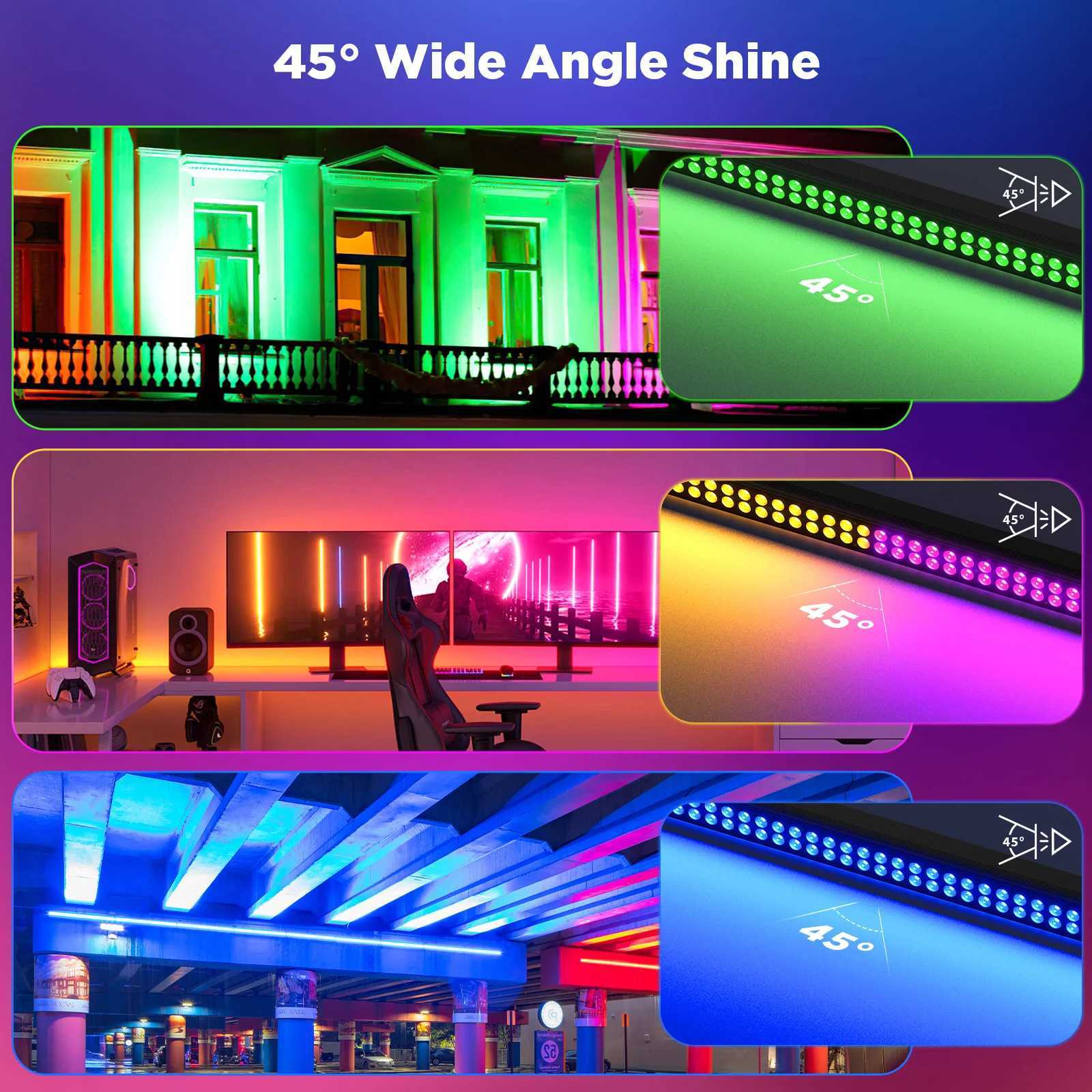 Yiflamefly 120W Double Row 80LEDs Wall Washer Light Bar RGB 3IN1 80X2W LED Stage Marquee Lights Bar For DJ Pub Concert Party KTVXJ250527