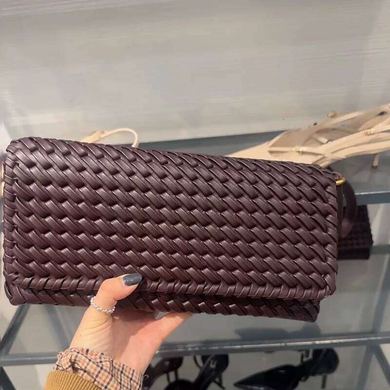Women's Bags Designer Brand Clutch High-End Flap Women Quality Leather Bag Versatile Casual Woven Shoulder Handbag