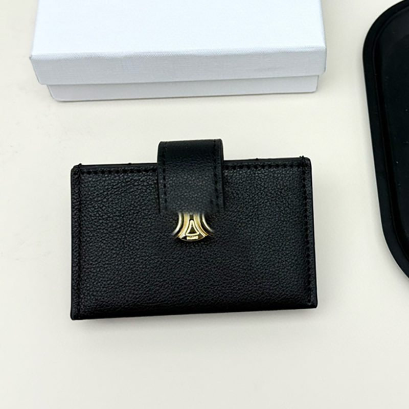 Fashion designer Leather wallets short wallets luxury Credit Card Holder purse bags gold Hardware Organ fold card bag women of Zippy coin purses mini Wallets with box