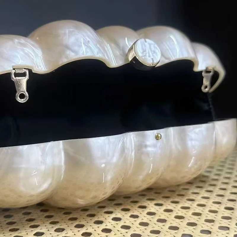Beige Shell Women Shoulder Messenger Brand New Marble Acrylic Box Clutches Evening Lady Mini Summer Wedding Handbag And Purse W250527