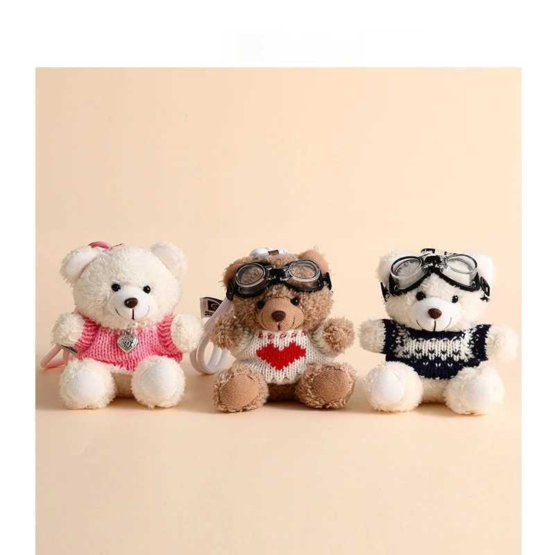 New Cartoon Plush Teddy Bear Doll Backpack Pendant Car Keychain MenS And WomenS High-End Cute Backpack Doll Hanging Chain Gift W250526