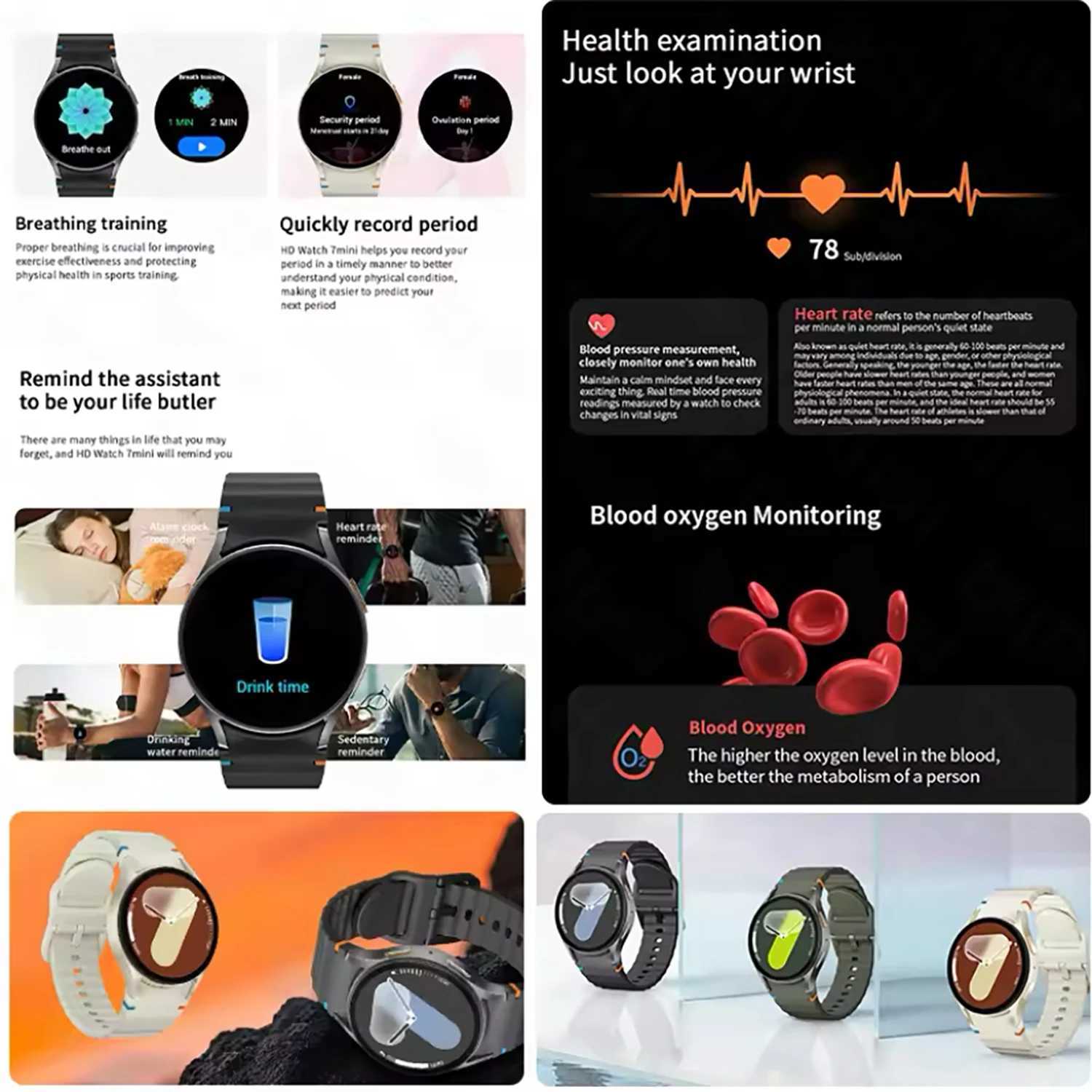 Watch 7 mini NFC GPS Smart Watch Women Health Sport Watch AMOLED Display Heart rate Games ethoth call Waterproof Men WatchXJ250513