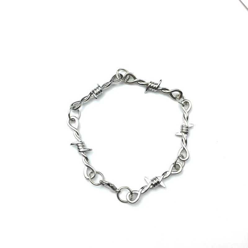 Small Wire Brambles Iron Unisex Bracelet Women Men Hip-hop Gothic Punk Style Barbed Wire Little Thorns Bangle Jewelry Gifts W250526
